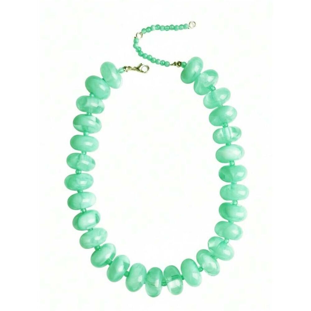 Mint Green Beaded Statement Necklace A1635